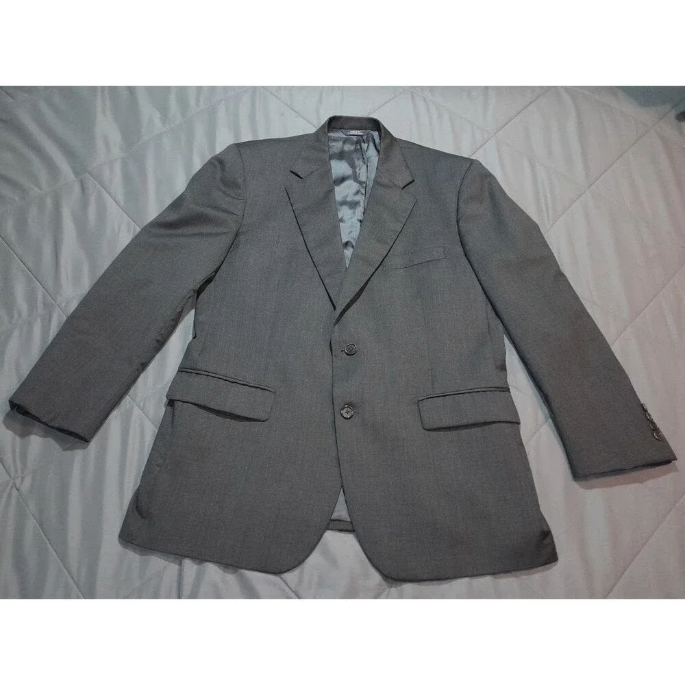Brooks Brothers 1818 Madison Suit 43R 38W Black 100% Wool Made in USA Classic Fi